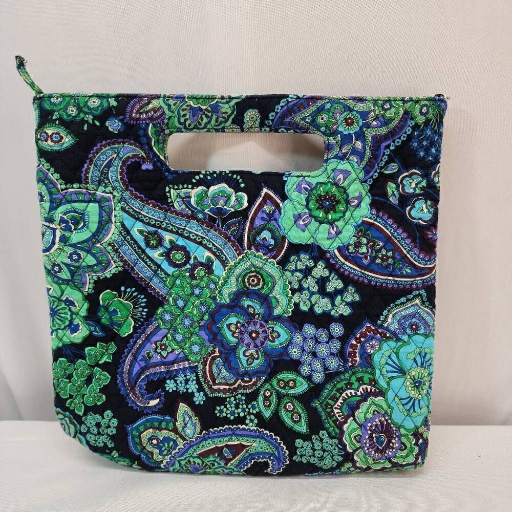Vera Bradley Blue Rhapsody Tote Bag Handbag Purse 2009 Retired Floral Pattern